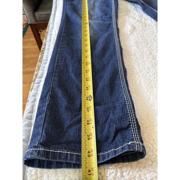 Roz & Ali Women's Mid Rise Carpi Jeans Size 12 Stretch Med Wash Blue - Picture 5 of 9